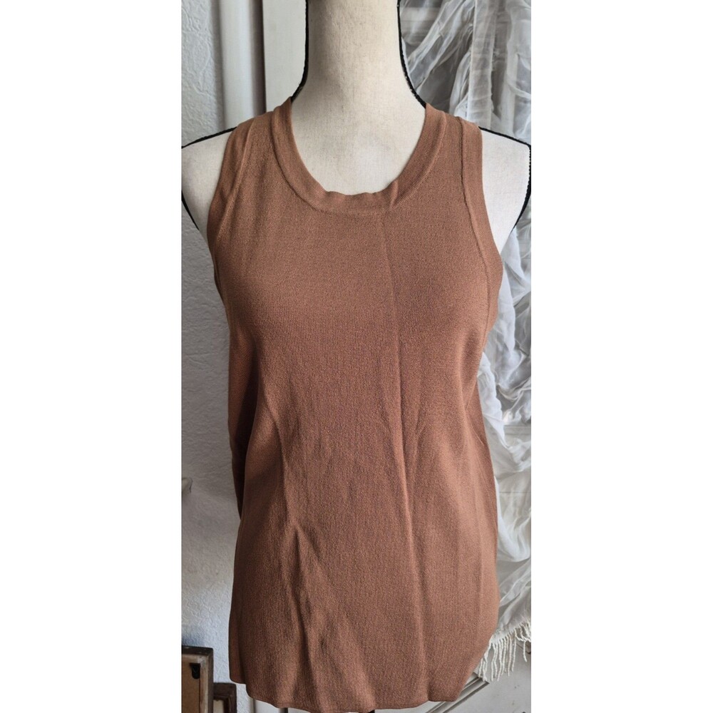 NEW Women's Gina Fitted Sweater Tank Top Brown Fit M/L